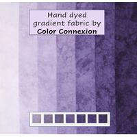 hand dyed gradient bundle of quilting cotton in shades of purple